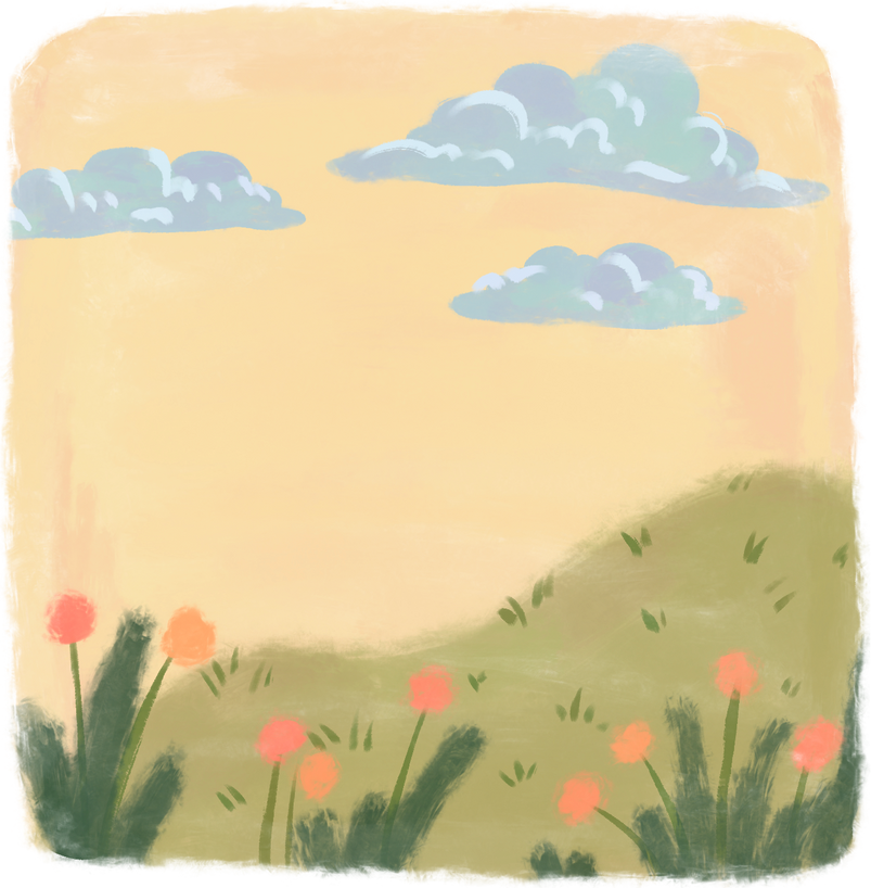 Painterly Hilly Landscape