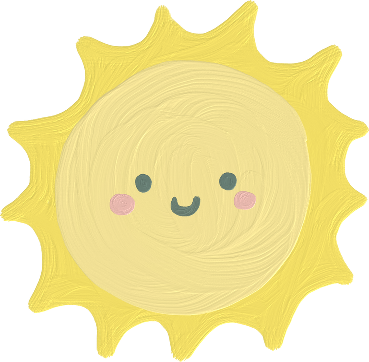 Handdrawn Painterly Cute Objects Sun