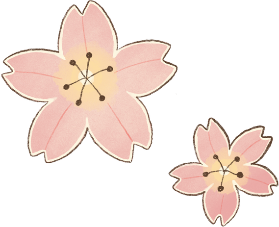 Soft Watercolor Kawaii Cherry Blossoms